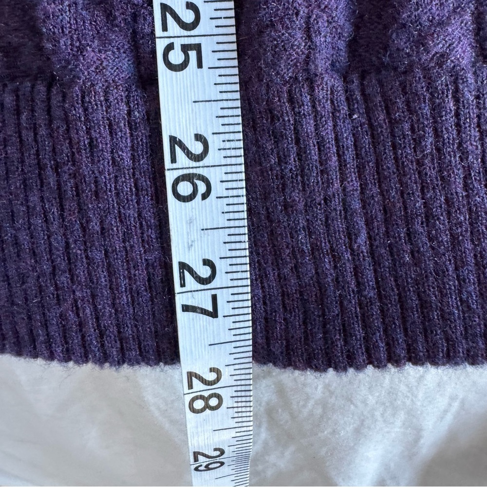 Robert Graham 100% Wool Quarter-Zip Sweater XL Classic Fit Purple - Picture 2 of 9